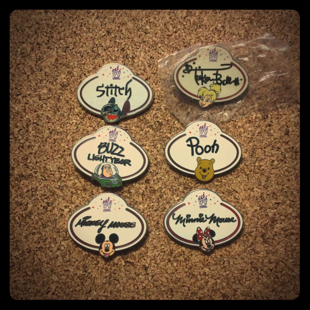 Disney Hong Kong Name Tag Mystery Tin 6 Pin Bundle